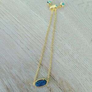 Kendra Scott Gold Elaina Braclet in Blue Drusy